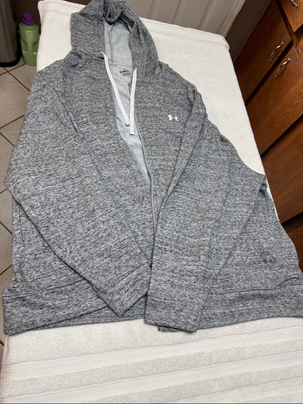Under Armour Ladies Heather Grey Full-Zip Hooded Sweater H10